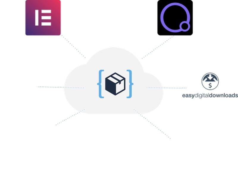 Un nuage avec une icône de nuage et une icône de nuage.