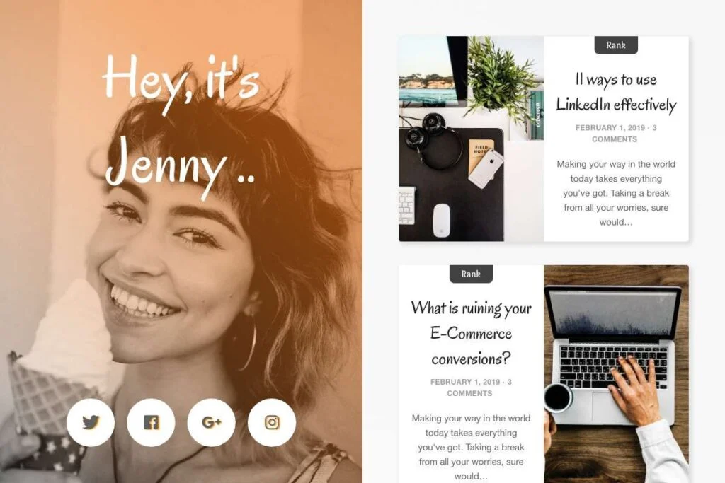Hé, c'est le thème WordPress de Jenny.