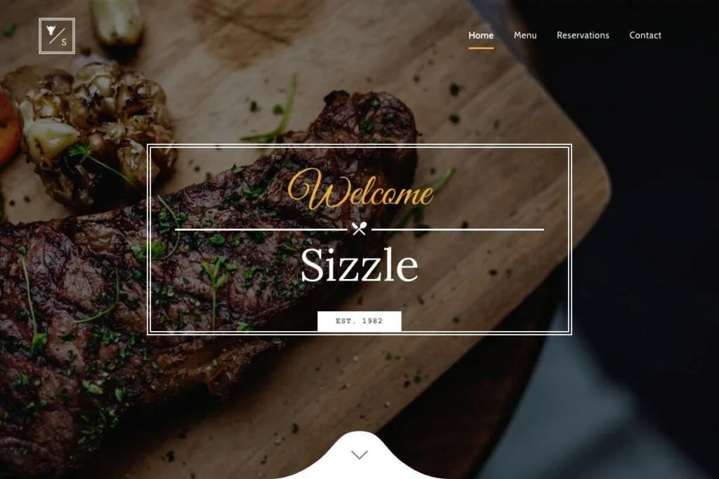 Thème WordPress pour restaurant Sizzle.