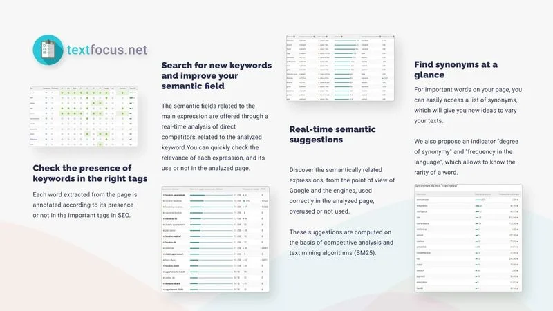 Un flyer pour un outil d'analyse SEO.
