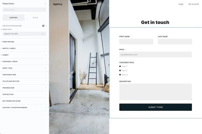 Capture d'écran d'une page de destination d'un site Web immobilier.